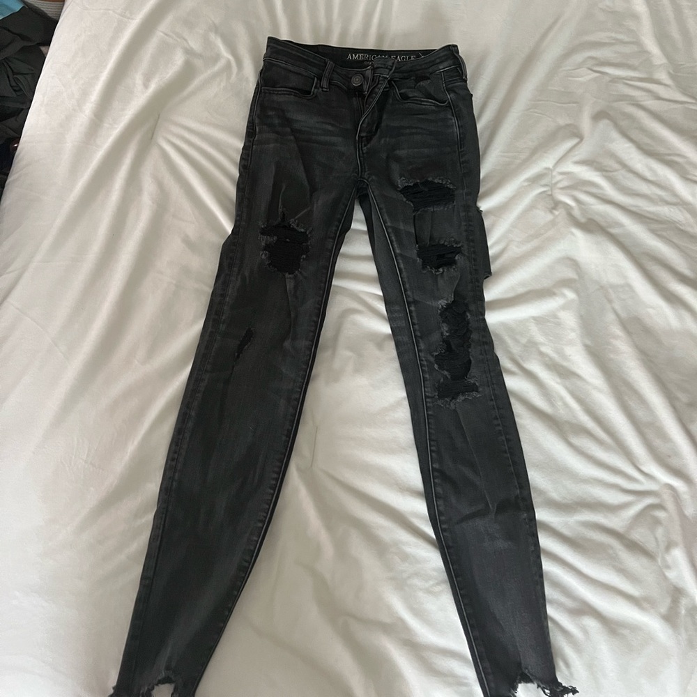American Eagle Black Washed Jeggings